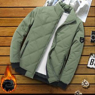 加绒加厚保暖棉服爸爸防风棉袄外套潮 新款 夹克棉衣男士 2025秋冬季