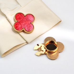 衬衫 扣乌龟扣套扣夹扣 扣亮金属胸针扣四叶草水钻袖