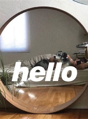 简约ins风hello你好白色镜子贴纸服装咖啡餐饮店铺浴室创意装饰