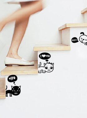 喵星人卡通猫咪环保开关贴萌宠插座贴卧室客厅儿童房幼儿园贴纸