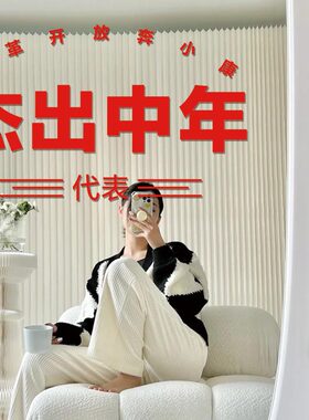 杰出中年港风复古红色中文字网红服装店铺拍照镜子房间装饰墙贴纸