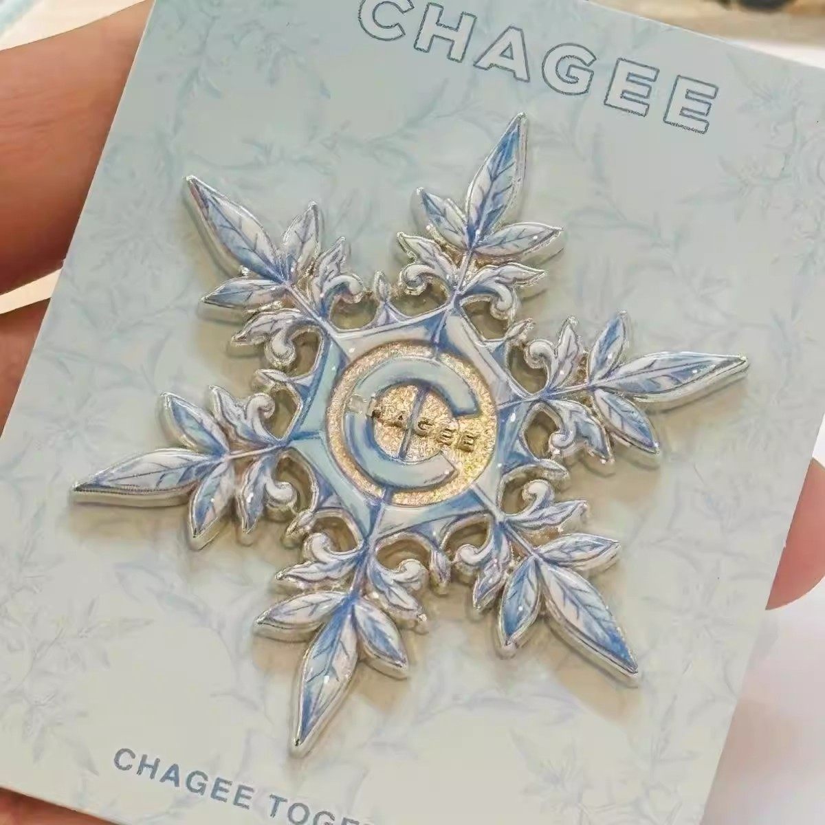 霸王茶姬湖北限定雪花金属冰箱贴