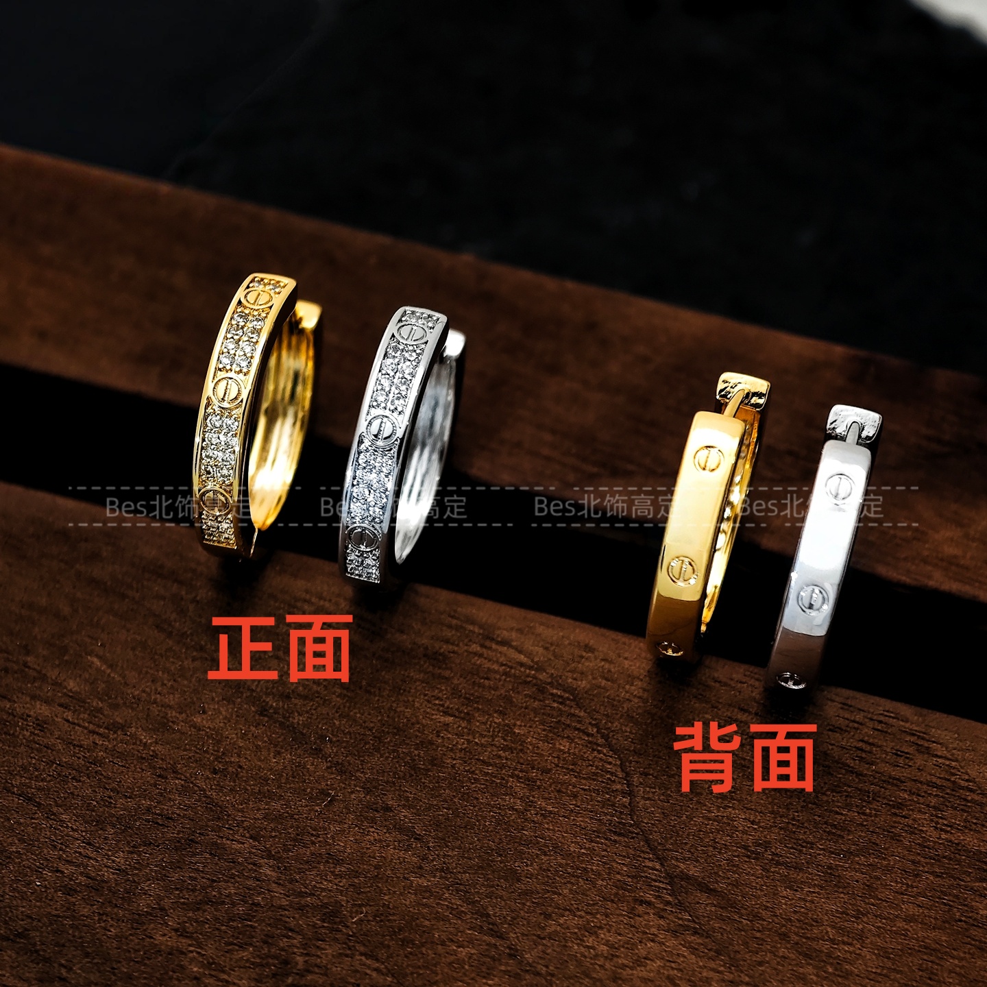 轻奢重工 满钻璀璨闪小耳扣 此款非银针 直径2厘米