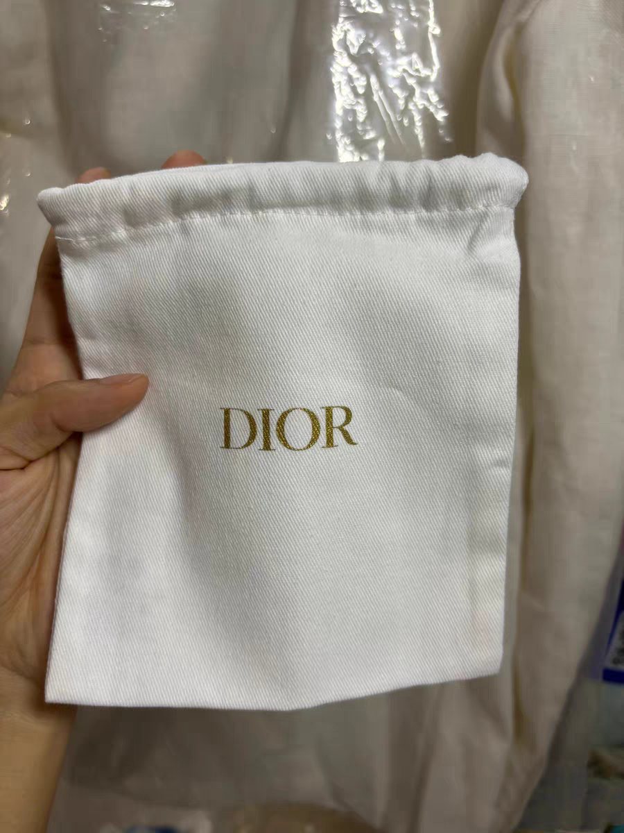 Dior小号米白抽绳收纳袋/束口袋/送人礼袋口红化妆包帆布袋