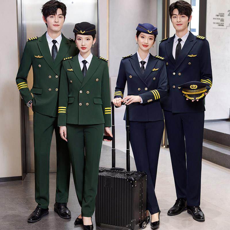 西服套装男女仪仗队军鼓乐团演出服套装航空学生机长空少空姐制服