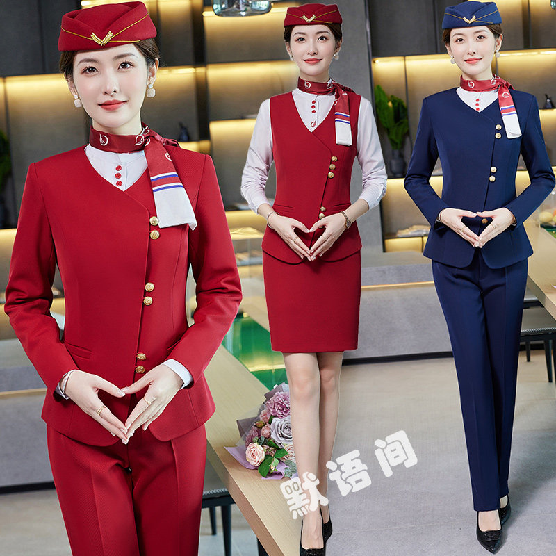 红色军鼓队套装女新款打鼓演出服装洋鼓乐队喜庆高端空姐职业制服
