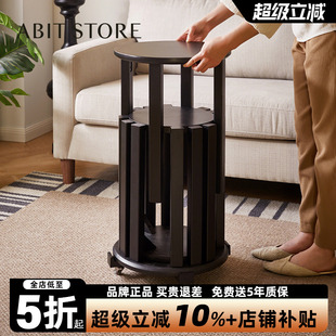 爱必居实木凳子可叠放圆凳家用叠叠乐备用餐桌板凳四合一组合椅子