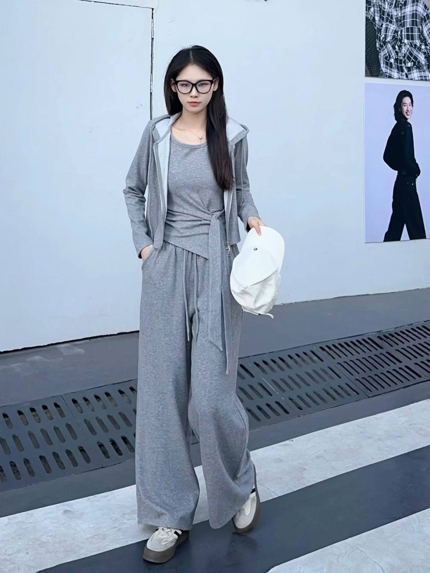 2026春秋新款时尚套装女韩系连帽拉链外套+绑带背心+阔腿裤三件套,女装/女士精品,时尚套装,淘宝优惠券,粉丝福利购,淘宝优惠卷