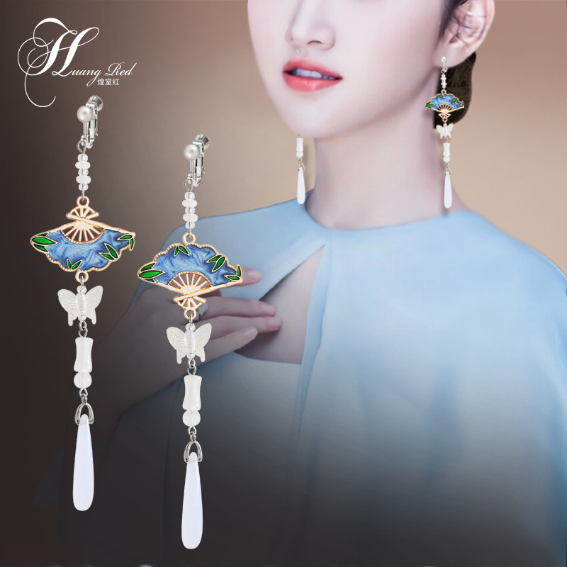 教师节中秋古风汉服流苏耳夹