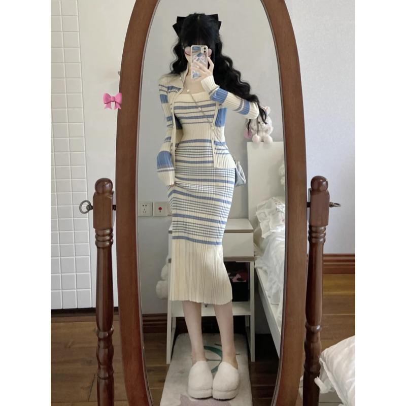 甜辣纯欲连衣裙子女温柔系气质御时尚套装