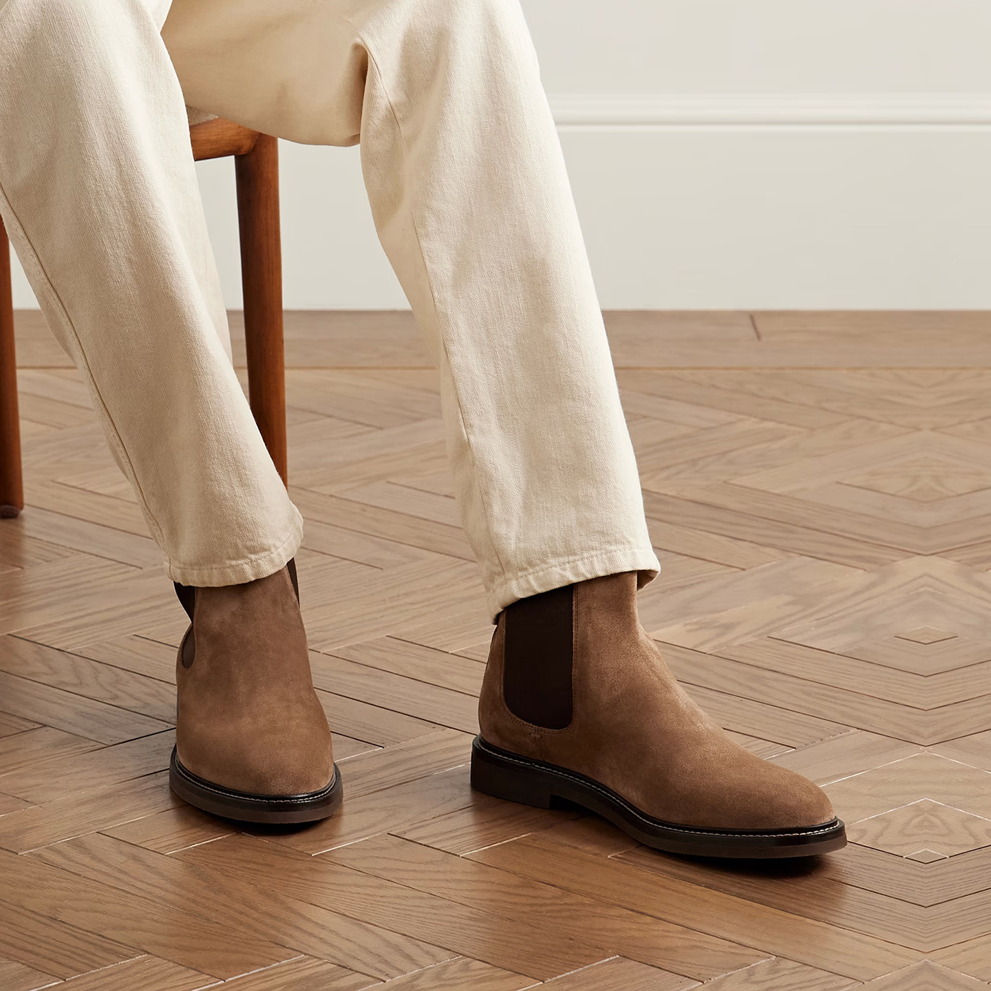 男靴秋冬真皮平底商务切尔西靴