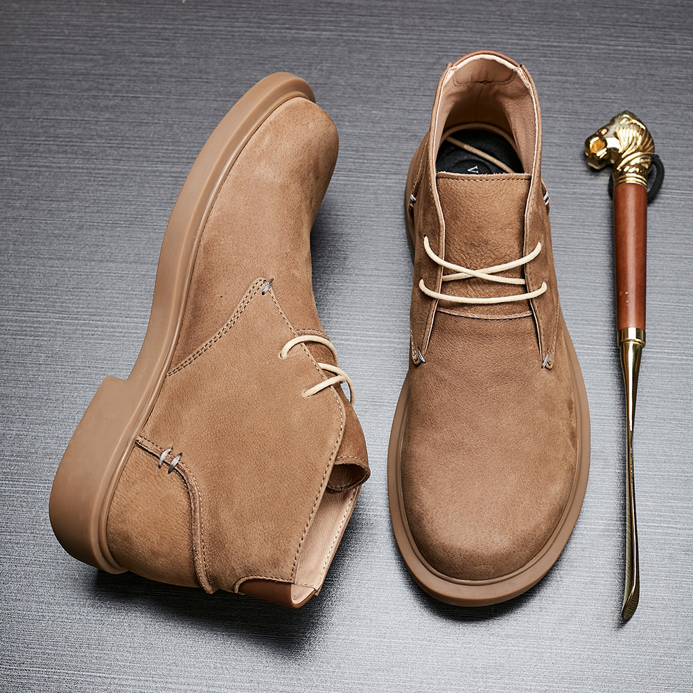 马丁靴男高帮2025秋冬真皮平底潮