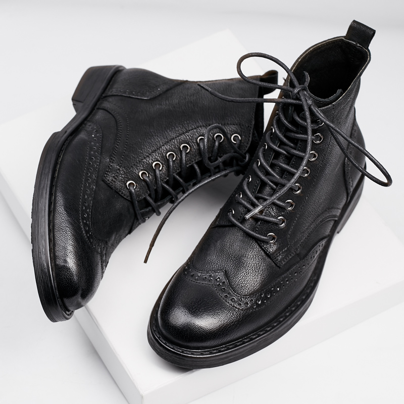 布洛克马丁靴休闲风磨砂皮高帮鞋