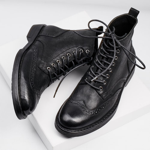 布洛克马丁靴休闲风磨砂皮高帮鞋