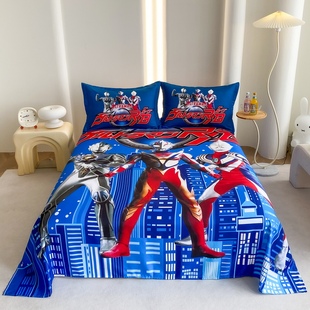 奥特曼加厚磨毛学生宿舍床单单件儿童男孩卡通单人床笠被单三件套