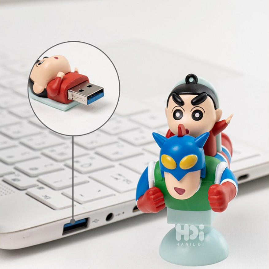 韩国正版蜡笔小新创意u盘卡通大容量128GB迷你创意办公U盘学生女