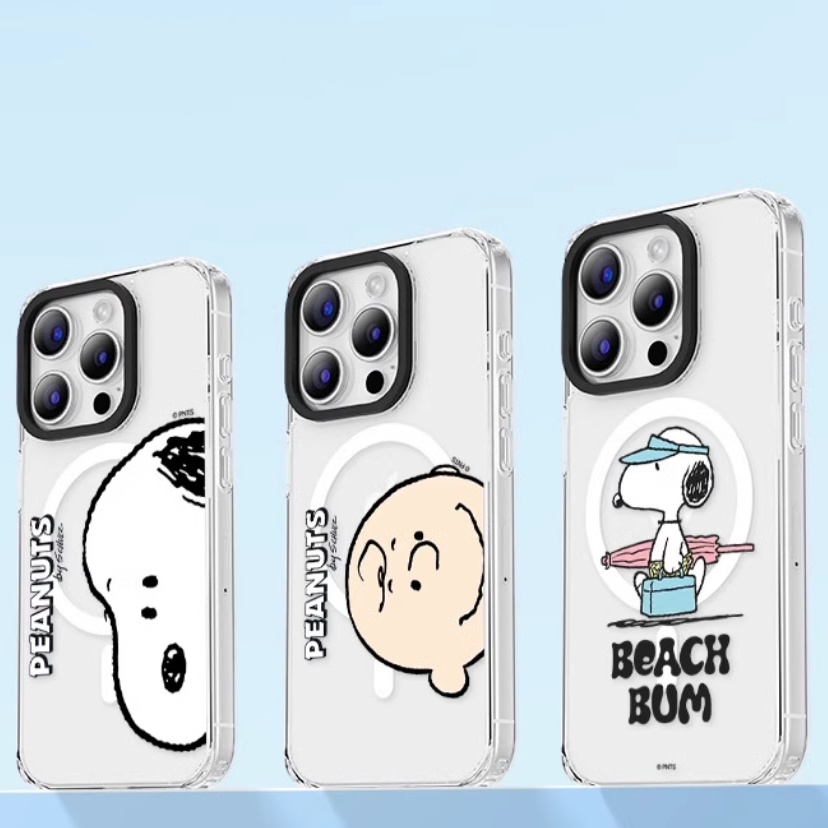 正版snoopy史努比查理适用iphone17pro max手机壳透明软壳magsafe磁吸充电苹果15pro薄款保护套情侣16pro潮壳