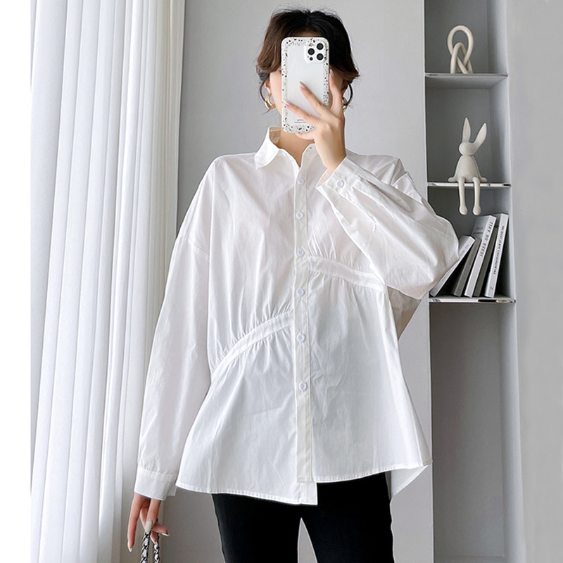 孕妇装春装遮肚上衣长袖韩版衬衫宽松休闲百搭网红2023新款娃娃衫