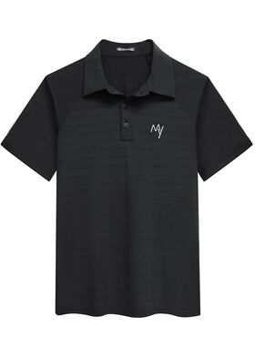 男士摩登舞POLO领短袖MY003黑色3.0夏季吸汗透气专业建议拍大一码