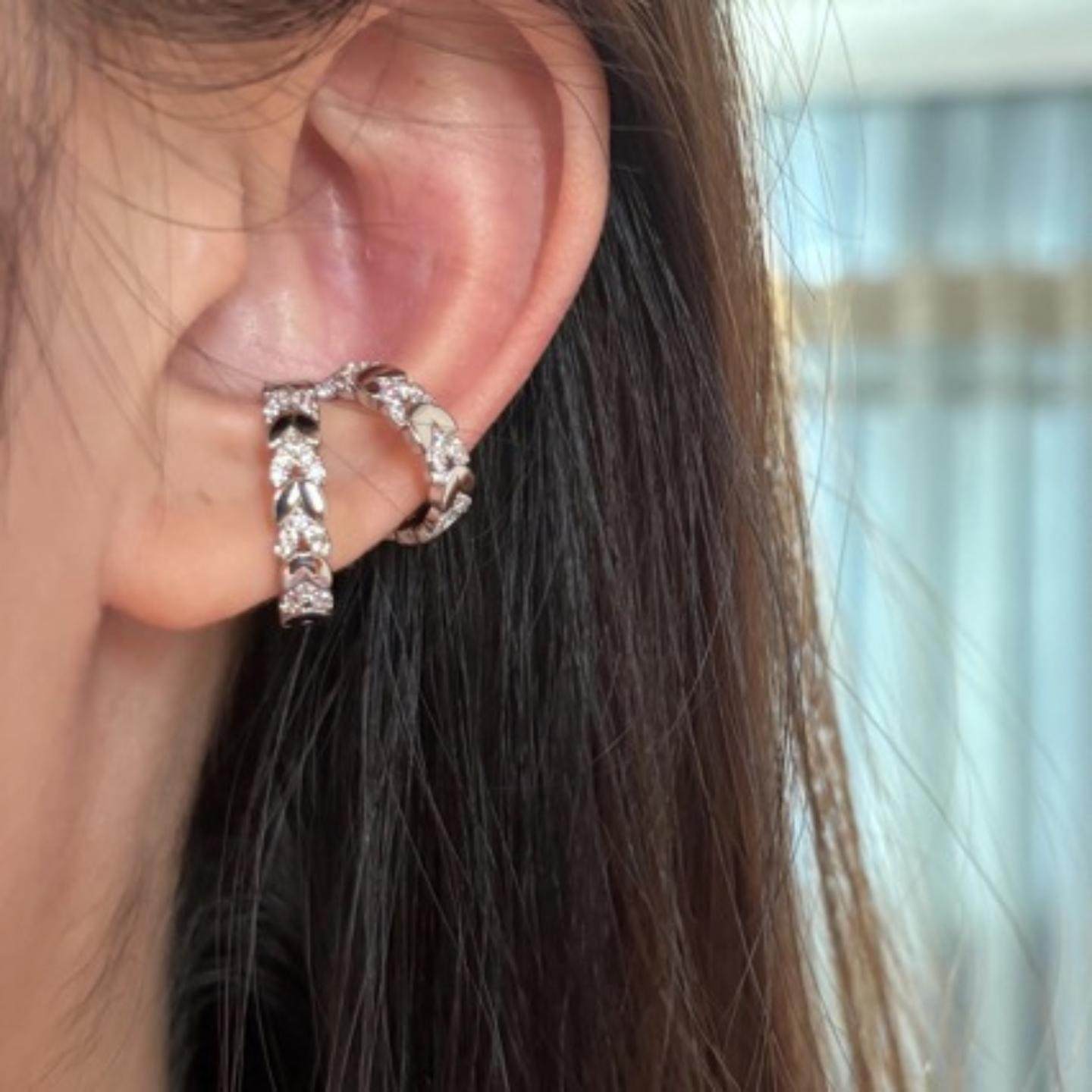 2026新款镶锆石双层麦穗耳夹耳挂式耳环轻奢高级感超闪耳骨夹耳洞,饰品/流行首饰/时尚饰品新,耳夹,淘宝优惠券,粉丝福利购,淘宝优惠卷