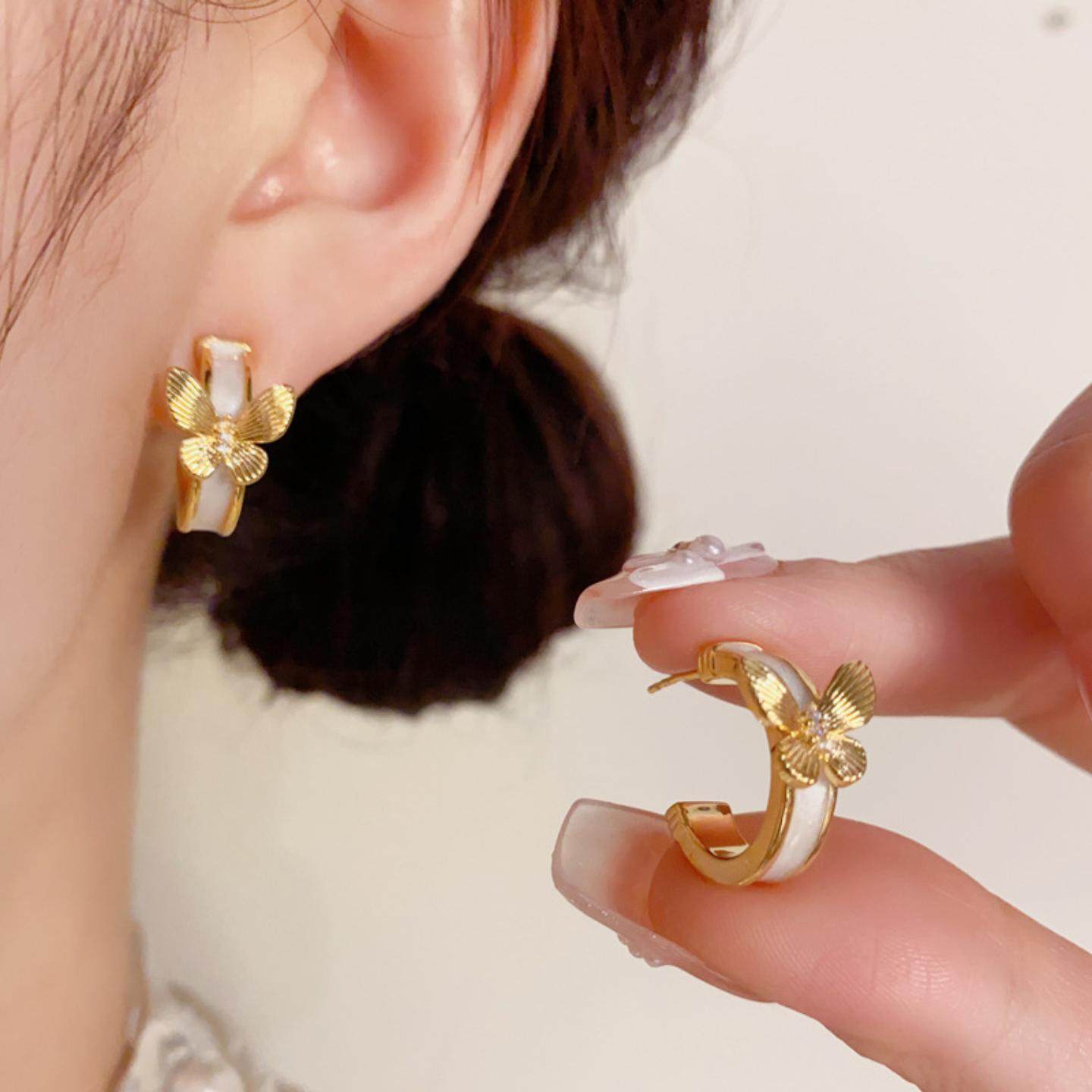 韩版时尚2026新款滴油金属耳圈银耳环925纯银针个性轻奢百搭耳饰,饰品/流行首饰/时尚饰品新,银饰耳饰,淘宝优惠券,粉丝福利购,淘宝优惠卷