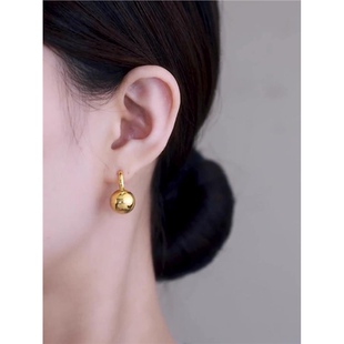 奥特莱斯折扣店捡漏高级感气质圆球银耳环9999纯银女配饰2025新款