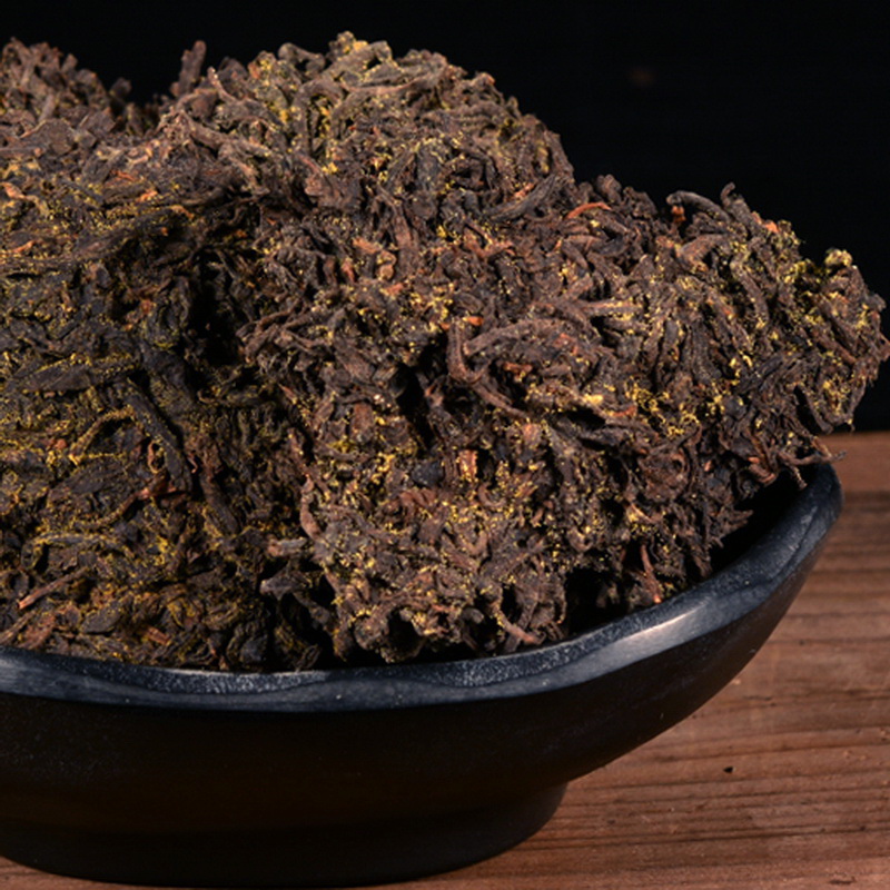 【苍韵01】09金花六堡茶特级正品梧州黑熟菌香陈散茶大萝团茶分装