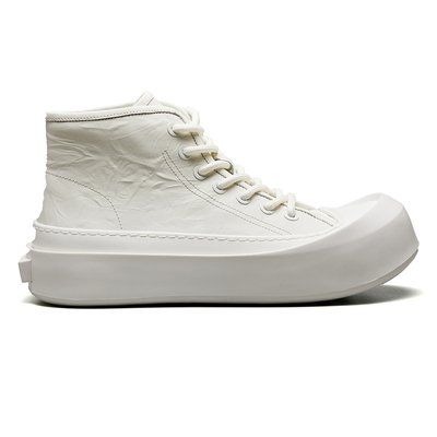 国潮大头高帮休闲感运动鞋板鞋增高男鞋牛皮手工皮鞋真皮男靴E206