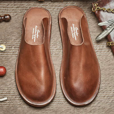 男士夏季穆勒拖鞋无后跟一脚蹬凉拖包头勃肯鞋半拖百搭沙滩鞋E200