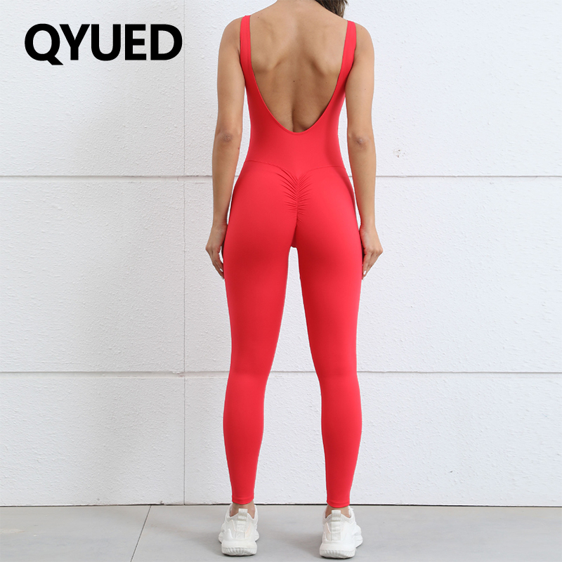 鏤空美背蜜桃臀緊身連體瑜伽服