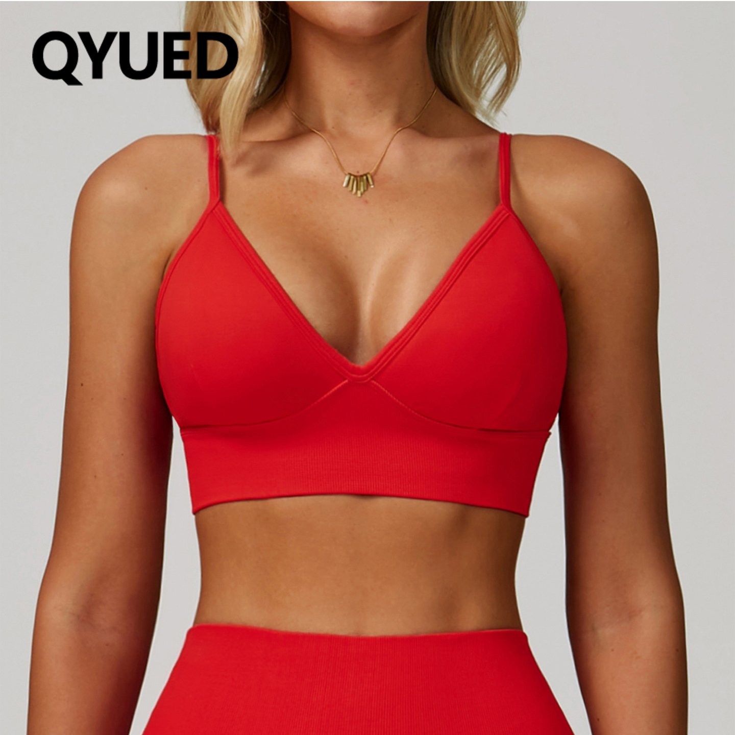 调节双肩带无缝瑜伽文胸