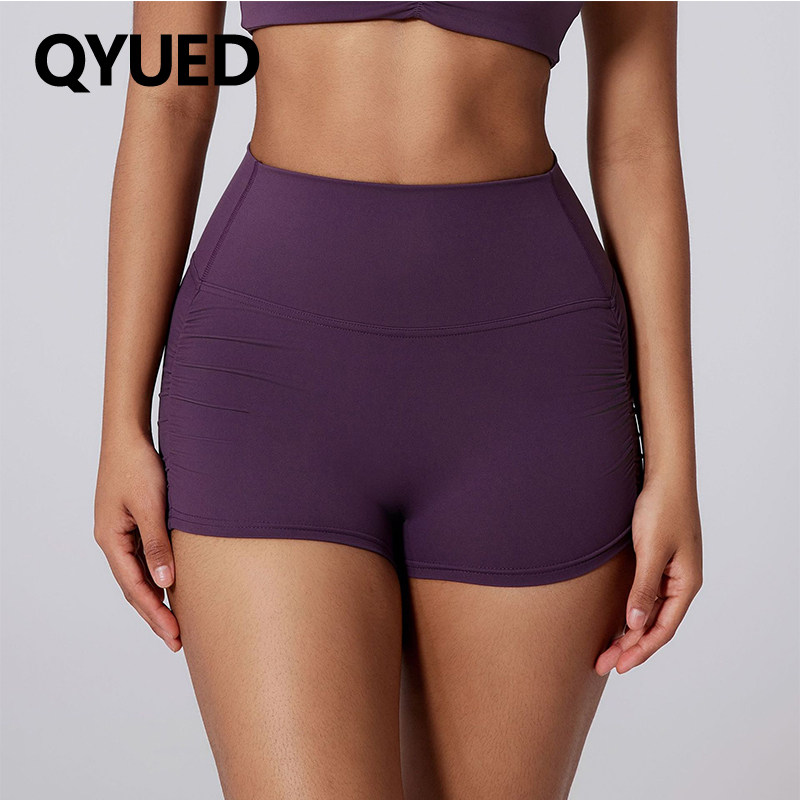 欧美云感瑜伽短裤高腰收腹运动三分裤健身缩褶蜜桃提臀女弹力紧身,运动服/休闲服装,健身裤,淘宝优惠券,粉丝福利购,淘宝优惠卷