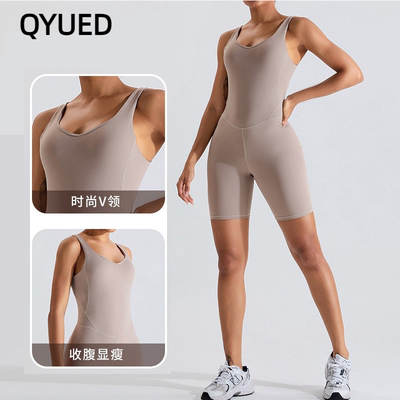 夏季速干连体瑜伽服女裸感