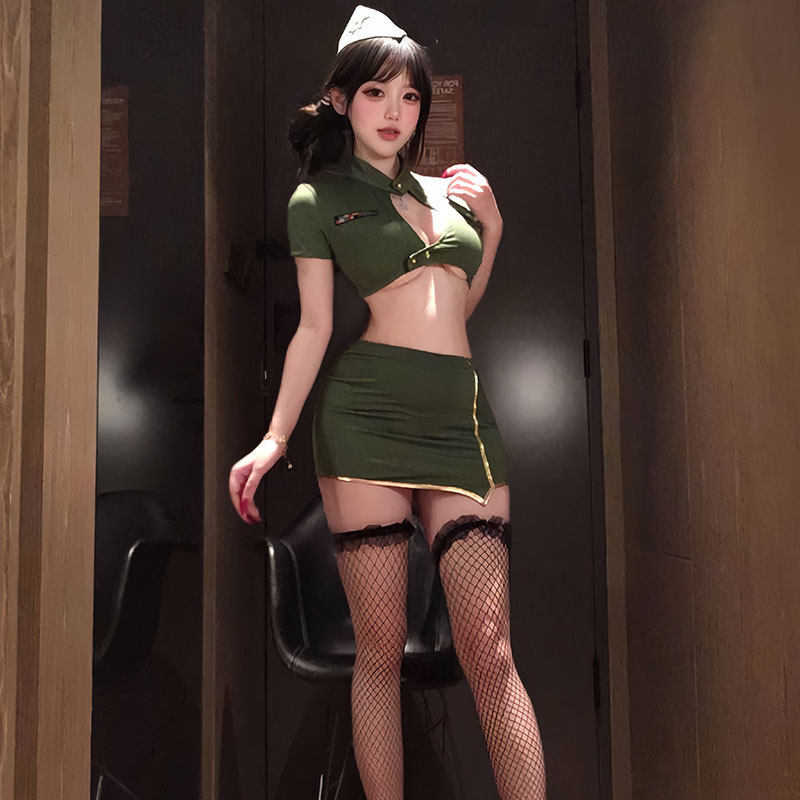 情调趣性感内衣私家空乘包臀裙制服长筒黑丝酒吧cos空姐制服套装