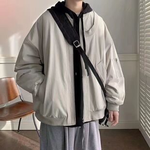 新款美式复古飞行员夹克棒球服外套男春秋新款高级感上衣潮男百搭