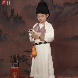 出租儿童汉服男童长安三万里李白唐装圆领袍古装儿童七夕演出走秀