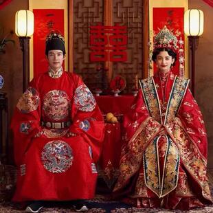 婚服出租传统明制婚礼重工凤冠霞帔中式嫁衣国庆婚庆仪式走秀婚纱