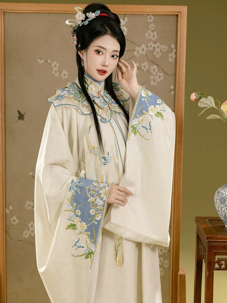 出租汉服女款明制云肩长衫对襟国风马面裙套装春夏毕业照伴娘拍照