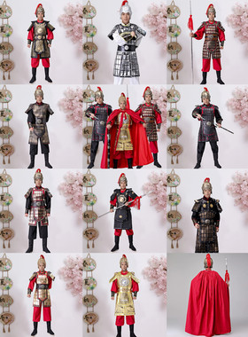 出租古装盔甲男古代将军士兵铠甲元帅小将服装将士服装舞台演出服