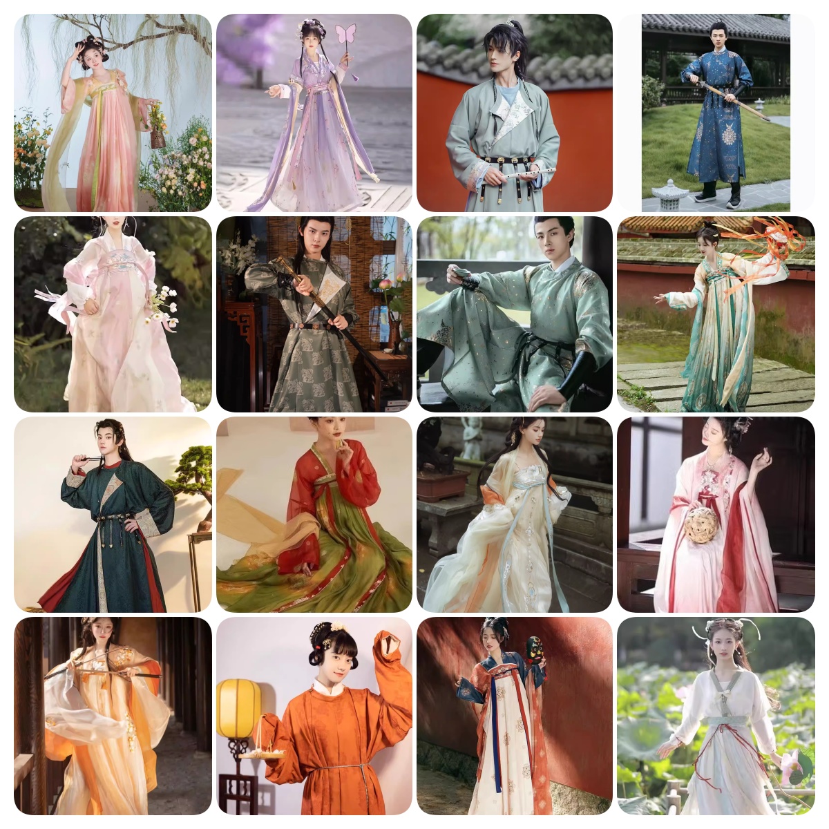 出租【唐制】坦领齐腰襦裙女汉服古风舞蹈服六一节汉服走秀款活动
