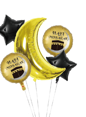 HAJJ节日派对聚会金色串旗气球套装气氛背景布置用品