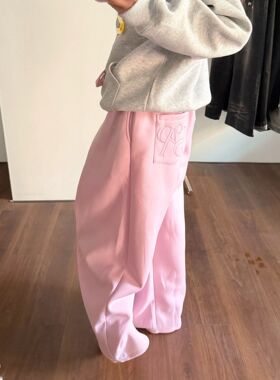 AMER 国潮美式复古抽绳三色阔腿休闲卫裤春季百搭情侣款