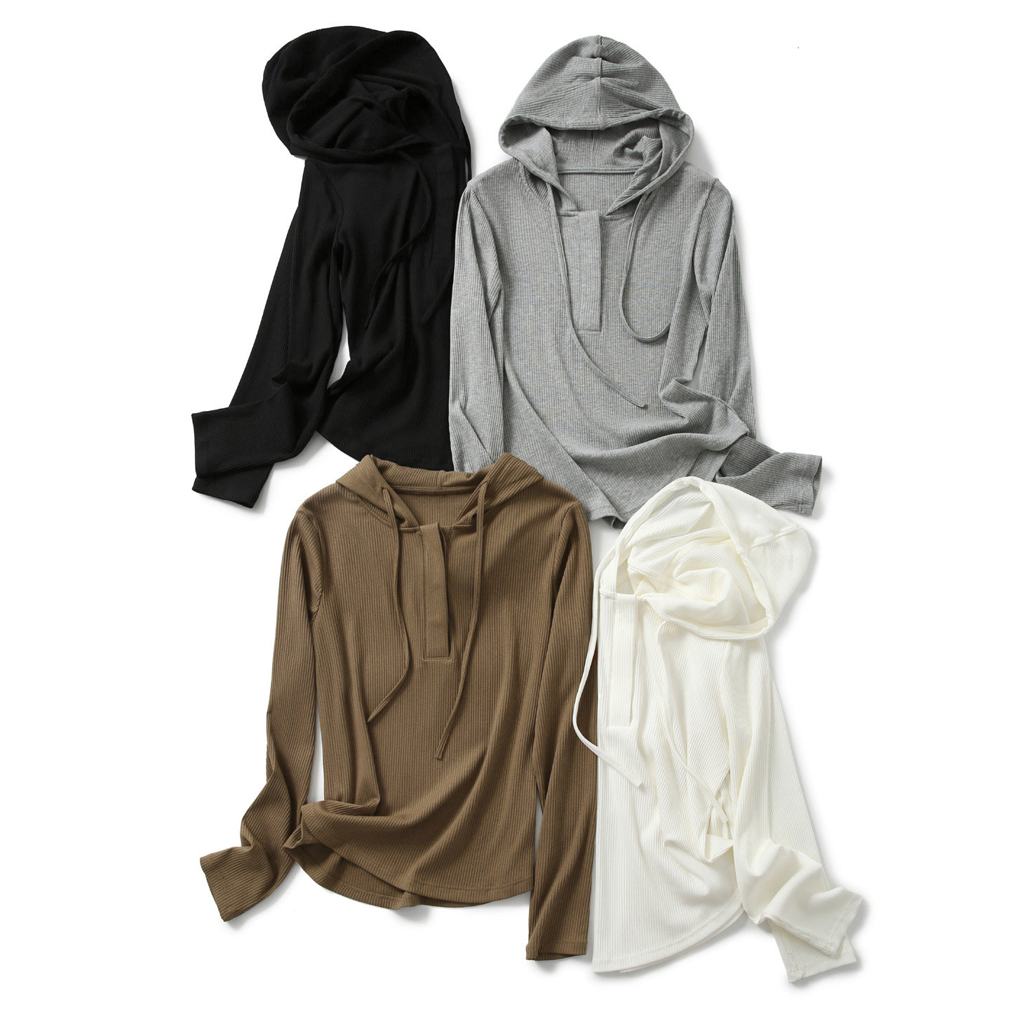 特价清仓 简约百搭天丝竹棉细坑条纯色连帽T恤弹力套头卫衣帽衫女,女装/女士精品,毛针织衫,淘宝优惠券,粉丝福利购,淘宝优惠卷