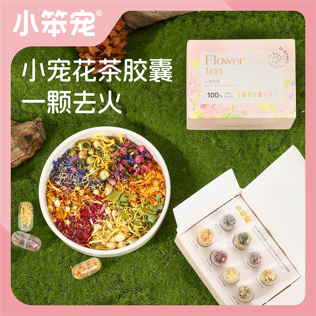 【一只笨鼠】仓鼠花枝鼠金丝熊小宠夏季下火菊花烘干花茶胶囊