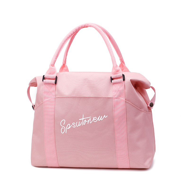 网红出门旅行包女手提韩版潮短途可套拉杆大容量轻便黑色小行李袋