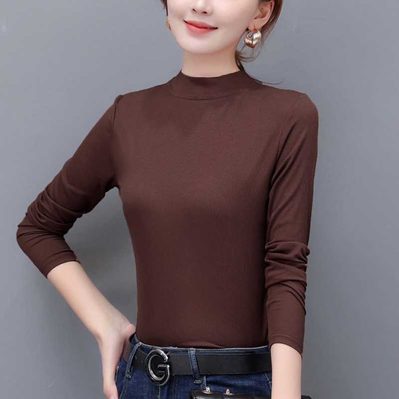 长袖薄款小立领莫代尔女