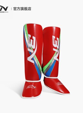BN拳击护腿儿童搏击护腿板泰拳格斗训练加厚连脚背护具散打护胫