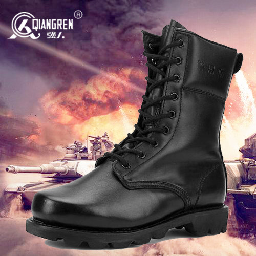 Boots militaires en Première couche de cuir - Ref 1397889 Image 4