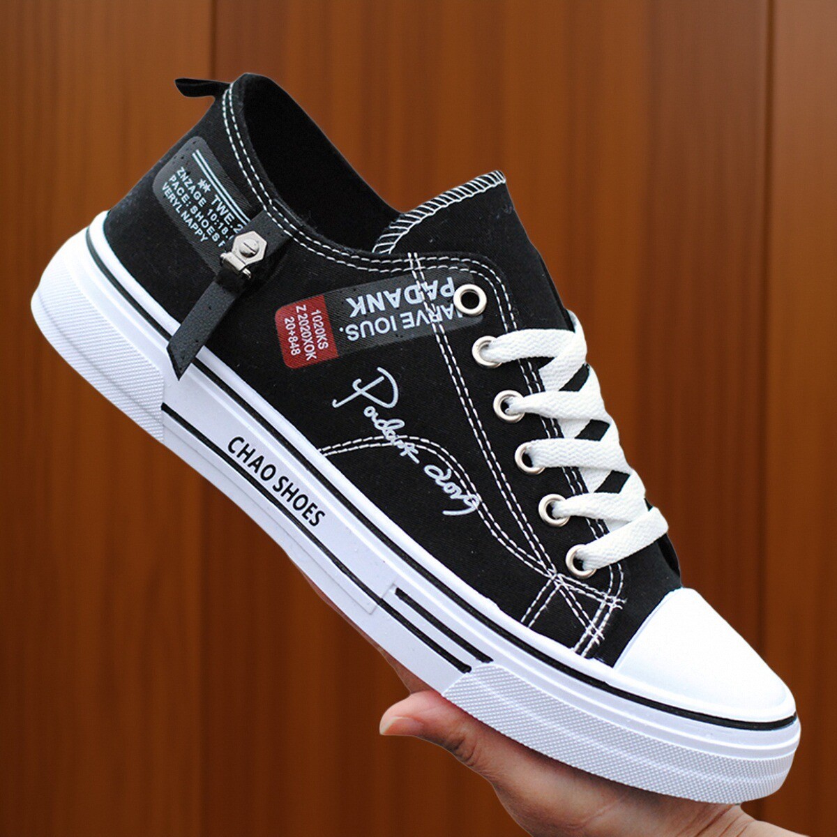 帆布鞋男低帮春季潮流运动休闲