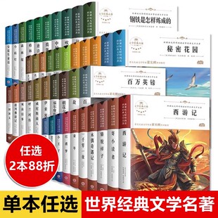 世界经典文学名著鲁迅的书四大名著初中生读版故乡名著解读一点通中学生中考正版文学书籍六年级秘密花园书籍经典名著钢铁是怎样